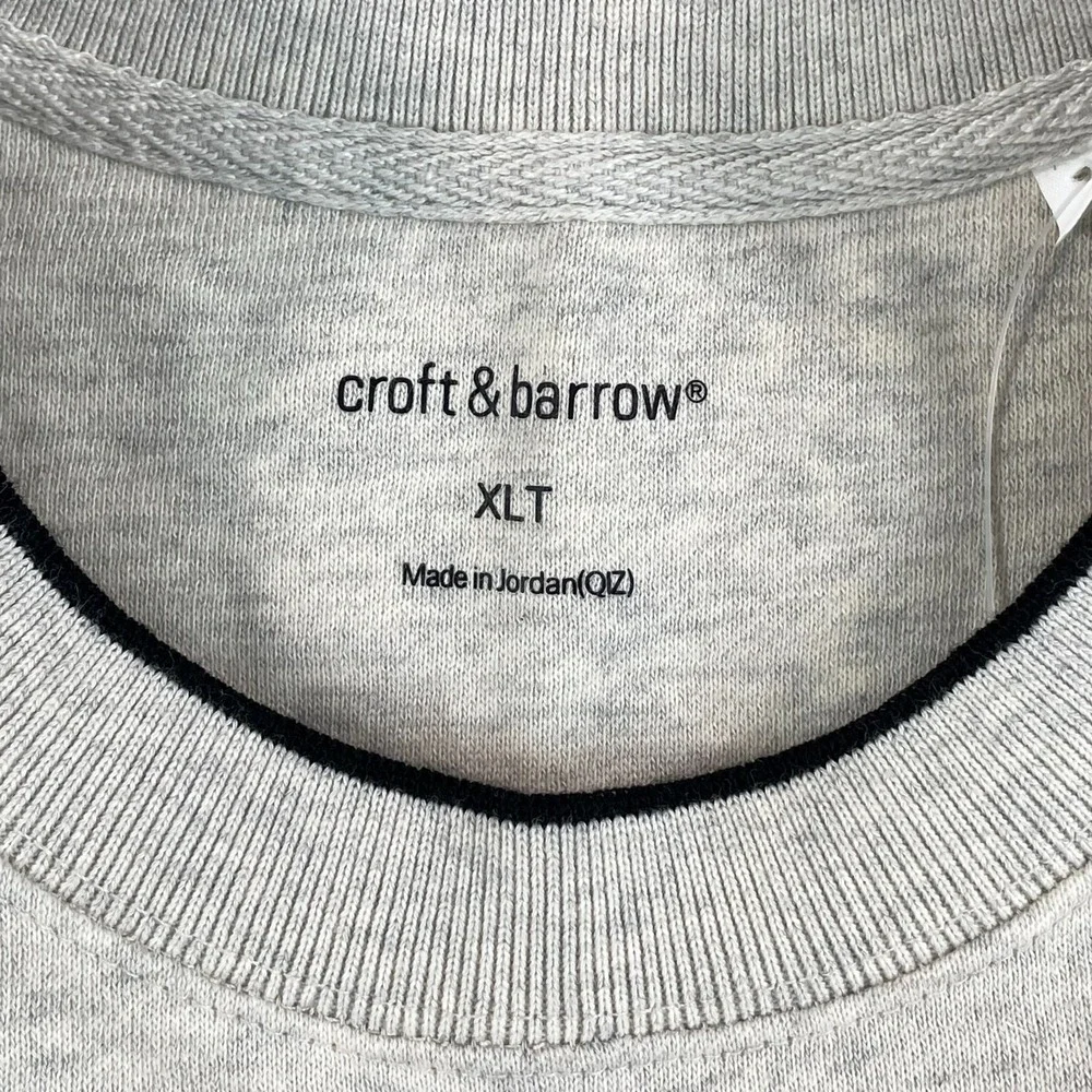 Vintage Croft Barrow Sweatshirt Men XLT Tall Oat Heather Embroidered‎ Deer NWT